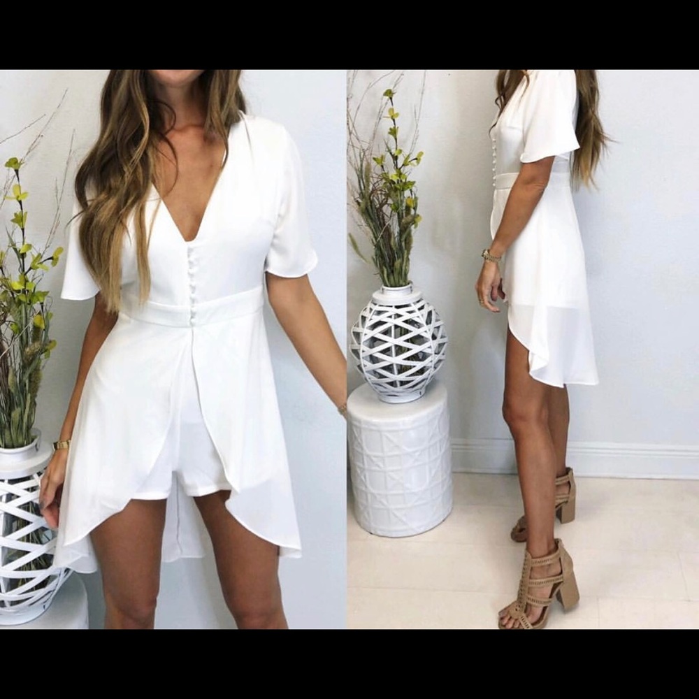 Boutique Romper with High Low Overlay